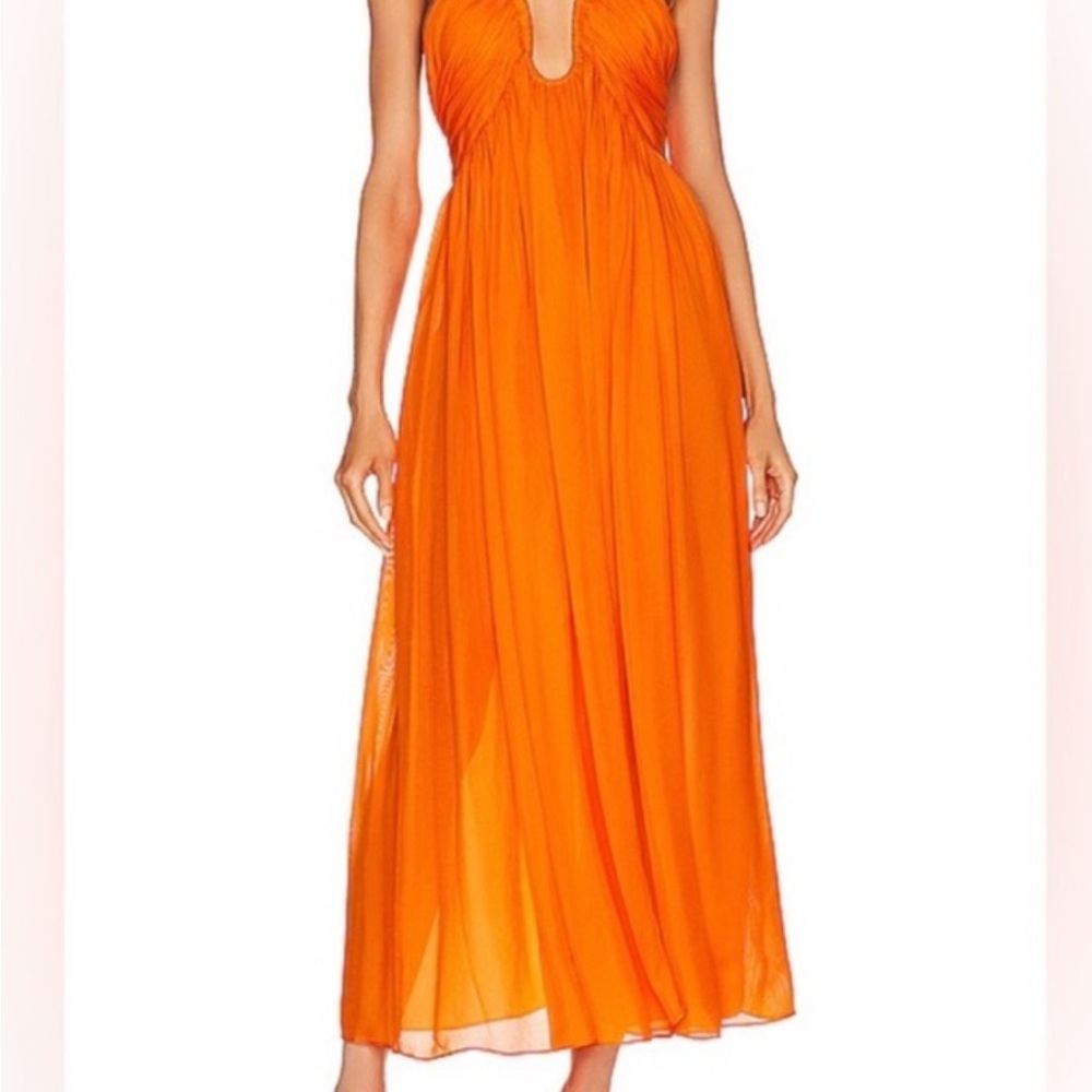 Cult Gaia Vibrant Orange Maxi Dress